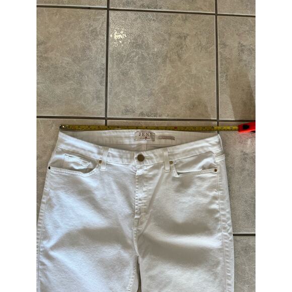 049 Jen 7 For All Mankind White Slim Bootcut Jean 14 Sculpting Stretch - Picture 5 of 7